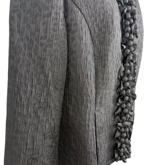 Chicos Forget Me Knot Cheetah Animal Print Blazer Jacket Ruffle Black sz 1 / M - Picture 3 of 16